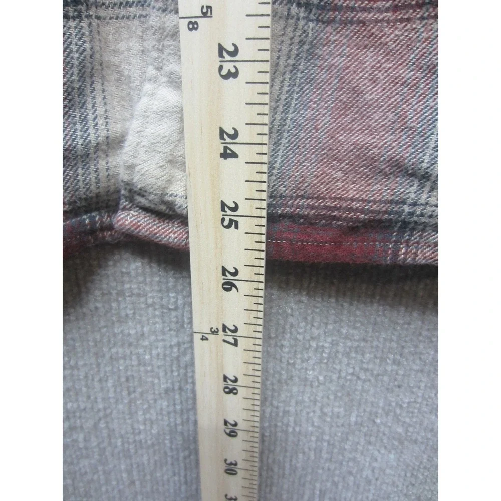 Levis Mens 2XL Western Flannel Shirt Red Plaid Cotton Pearl Snap Button